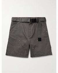 Sacai - Carhartt Wip Wide-leg Belted Cotton-canvas Shorts - Lyst