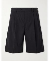 AURALEE - Wide-Leg Pleated Wool-Gabardine Shorts - Lyst