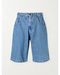 Vetements - Biker Cross Wide-leg Embroidered Denim Shorts - Lyst