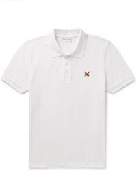 Maison Kitsuné - Logo-appliquéd Cotton-piqué Polo Shirt - Lyst