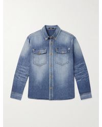 Versace - Button-Down Collar Denim Overshirt - Lyst