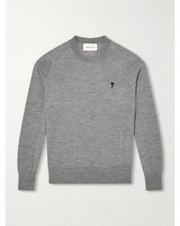 Ami Paris - Logo-embroidered Wool Sweater - Lyst