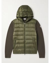 Moncler - Logo-Appliquéd Wool-Trimmed Quilted Shell Hooded Down Zip-Up Cardigan - Lyst