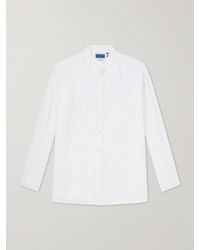 Blue Blue Japan - Grandad-Collar Linen Shirt - Lyst
