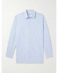 Jil Sander - Thursday Hemd aus gestreifter Baumwollpopeline mit Logostickerei - Lyst