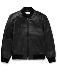 Officine Generale - Christo Leather Bomber Jacket - Lyst