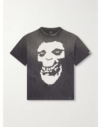 SAINT Mxxxxxx - Bape Distressed Printed Cotton-Jersey T-Shirt - Lyst