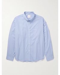 Givenchy - Camicia in popeline di cotone a righe con collo button-down e logo ricamato - Lyst