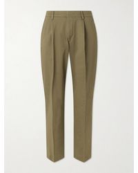 NN07 - Kay 1420 Wide-leg Pleated Organic Cotton-blend Twill Trousers - Lyst