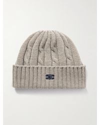 Celine - Beanie aus Kaschmir in Zopfstrick mit Logostickerei - Lyst