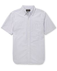 Beams Plus - Button-Down Collar Striped Cotton Oxford Shirt - Lyst