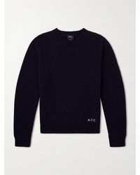 A.P.C. - Edmond Logo-Intarsia Wool Sweater - Lyst