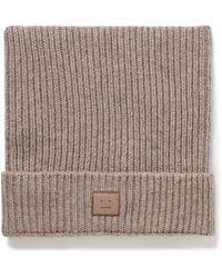 Acne Studios - Kua Logo-Appliquéd Ribbed Wool And Yak-Blend Beanie - Lyst