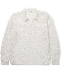 Bode - Primrose Broderie Anglaise Cotton-lace Shirt - Lyst