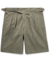Rubinacci - Manny Straight-leg Pleated Cotton Shorts - Lyst