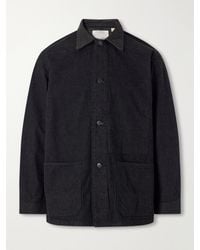 Fullcount - Leather-Trimmed Denim Jacket - Lyst