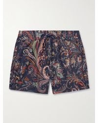 Etro - Shorts da mare medi a gamba dritta con stampa paisley - Lyst