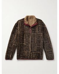 Kapital - Hacksaw Printed Fleece Half-placket Sweatshirt - Lyst