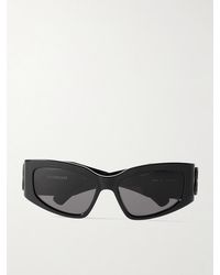 Balenciaga - Logo-embellished Rectangular-frame Acetate Sunglasses - Lyst