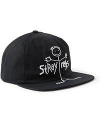 Stray Rats - Wicked Twisted Logo-embroidered Cotton-twill Hat - Lyst