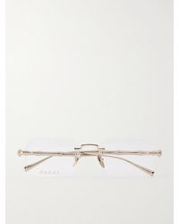 Gucci - Bamboo Square-Frame-Tone Glasses - Lyst