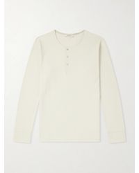 Lemaire - Henley Ribbed Cotton T-Shirt - Lyst