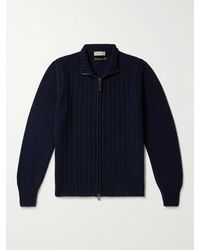 Canali - Slim-fit Wool-blend Zip-up Sweater - Lyst