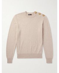 Balmain - Button-embellished Recycled Cashmere And Wool-blend Sweater - Lyst