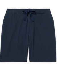 Officine Generale - Phill Straight-leg Cotton-seersucker Drawstring Shorts - Lyst