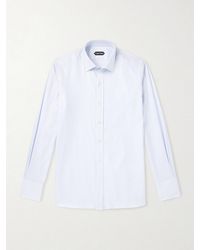 Tom Ford - Slim-fit Cutaway-collar Houndstooth Cotton Shirt - Lyst