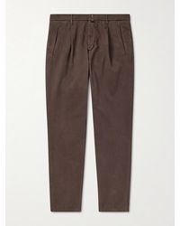 Slowear - Incotex Division Straight-Leg Pleated Cotton And Cashmere-Blend Twill Trousers - Lyst