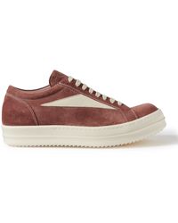 Rick Owens - Vintage Leather-trimmed Suede Sneakers - Lyst
