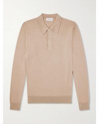 John Smedley - Caverhill Knitted Merino Wool Polo Shirt - Lyst