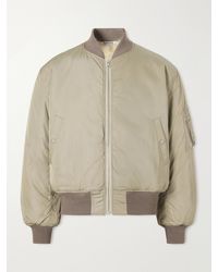 AURALEE - Shearling-Trimmed Silk-Twill Bomber Jacket - Lyst