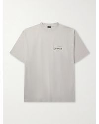 Balenciaga - Oversized Logo-Print Cotton-Jersey T-Shirt - Lyst