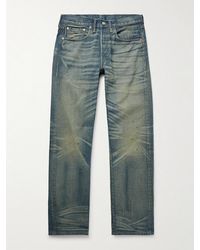 RRL - Straight-leg Distressed Jeans - Lyst