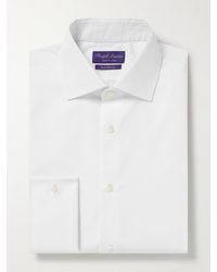 Ralph Lauren Purple Label - Camicia in popeline di cotone con pettorina Aston - Lyst