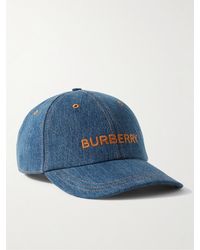 Burberry - Logo-embroidered Denim Baseball Cap - Lyst