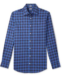 Massimo Alba - Genova Checked Cotton-poplin Shirt - Lyst