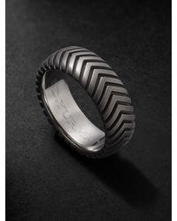 David Yurman - Chevron Titanium Ring - Lyst