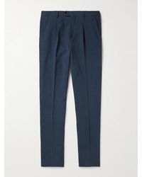 Brunello Cucinelli - Slim-Fit Pleated Linen Trousers - Lyst