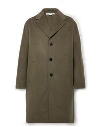 Manuel Ritz Flannel Coat in Dark Green Green Mens Clothing Coats Long coats and winter coats for Men 