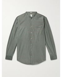 Massimo Alba - Grandad-collar Checked Cotton And Silk-blend Shirt - Lyst