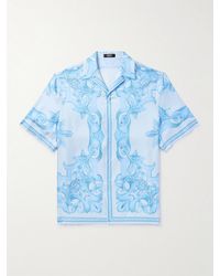 Versace - Camp-Collar Printed Silk-Twill Shirt - Lyst