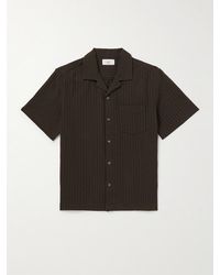MR P. - Convertible-collar Organic Cotton-blend Seersucker Shirt - Lyst