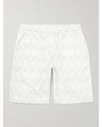 Universal Works - Straight-Leg Long-Length Logo-Embroidered Cotton-Twill Shorts - Lyst