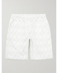 Universal Works - Straight-leg Long-length Logo-embroidered Cotton-twill Shorts - Lyst