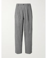 NN07 - Justin 10001 Straight-leg Herringbone Wool And Cotton-blend Suit Trousers - Lyst
