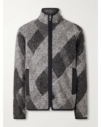 Moncler - Checked Wool-Blend Fleece Jacket - Lyst