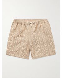 A Kind Of Guise - Volta Straight-leg Linen And Cotton-blend Jacquard Drawstring Shorts - Lyst